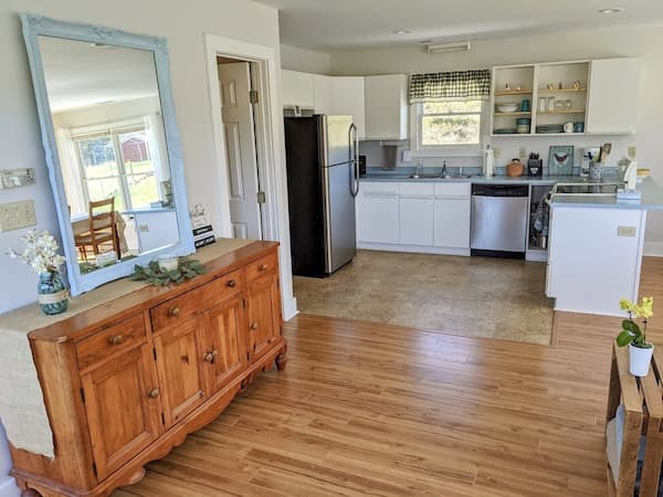 Fully equipped farmhouse kitchen at the farm stay