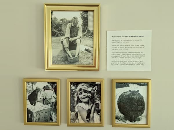 Welcome message inside the farmhouse sunroom