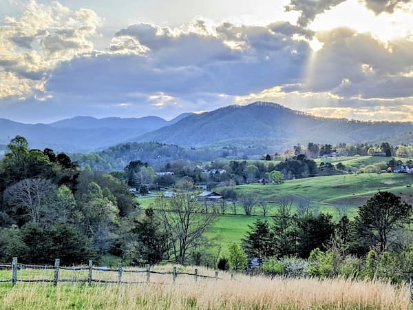 Mountain view from the upper pasture near Asheville